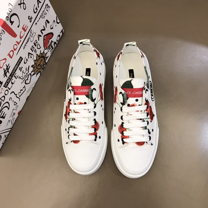 Dolce & Gabbana  ModeSens Portofino Cherry Polka Dot Low-top Sneakers In Cherry Poi