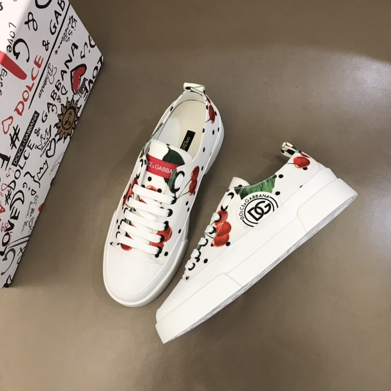 Dolce & Gabbana  ModeSens Portofino Cherry Polka Dot Low-top Sneakers In Cherry Poi