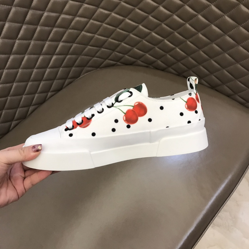 Dolce & Gabbana  ModeSens Portofino Cherry Polka Dot Low-top Sneakers In Cherry Poi