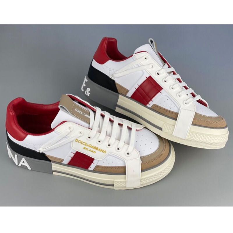 Dolce & Gabbana Calfskin 2Zero custom sneakers in red