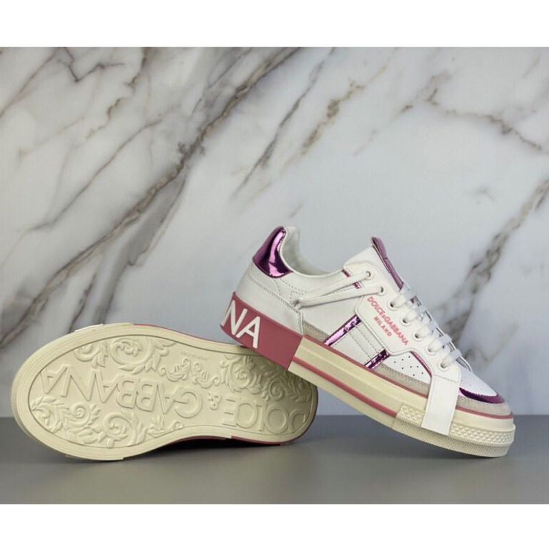 Dolce & Gabbana Calfskin 2Zero custom sneakers in pink