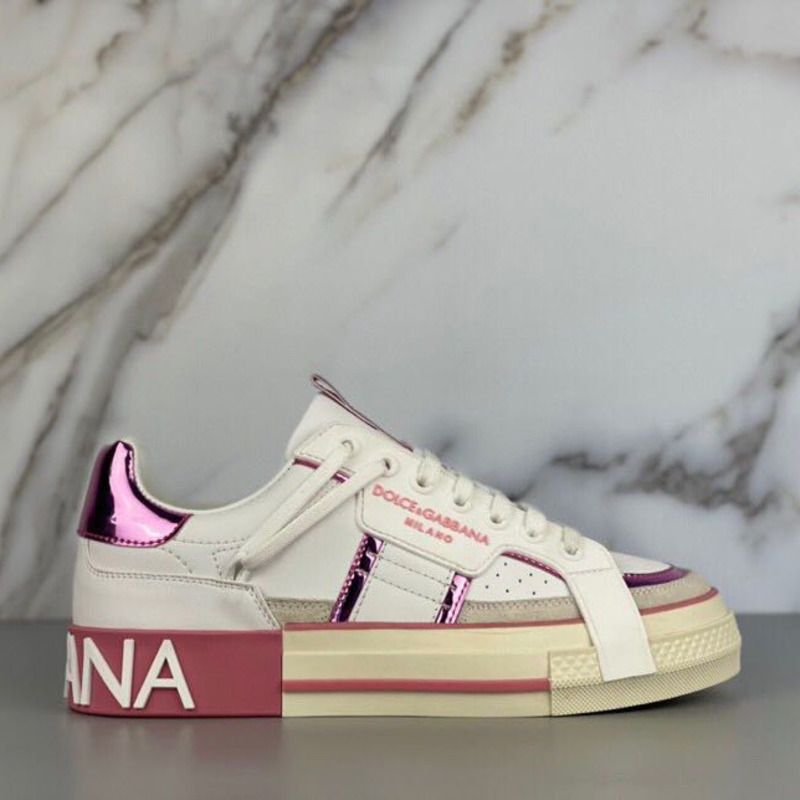 Dolce & Gabbana Calfskin 2Zero custom sneakers in pink