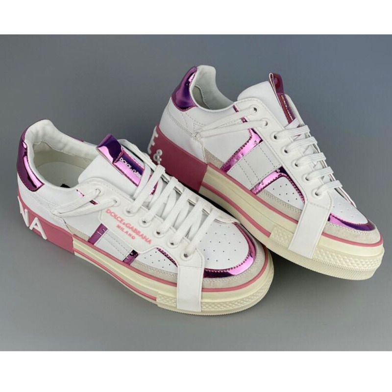 Dolce & Gabbana Calfskin 2Zero custom sneakers in pink