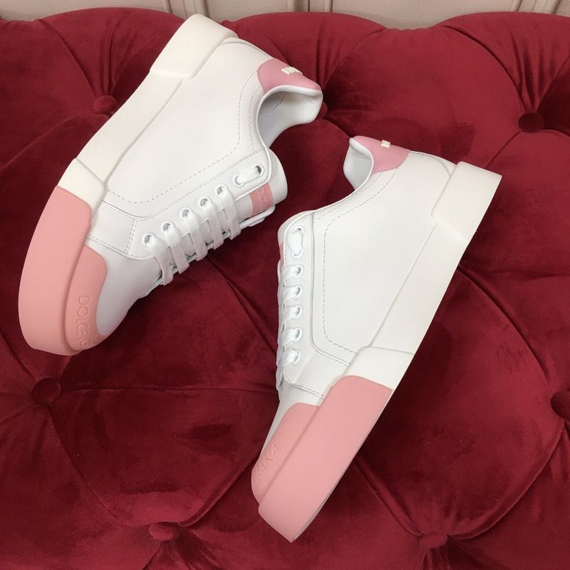 Dolce & Gabbana Bicolor Leather Low-Top Tennis Sneakers