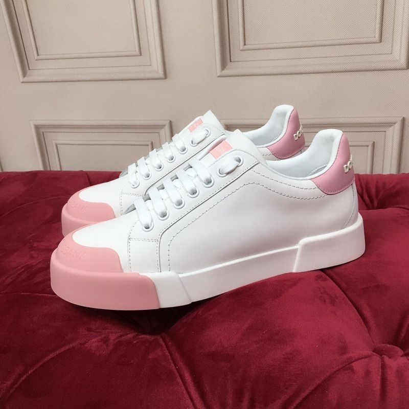 Dolce & Gabbana Bicolor Leather Low-Top Tennis Sneakers