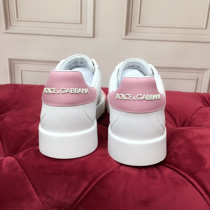 Dolce & Gabbana Bicolor Leather Low-Top Tennis Sneakers