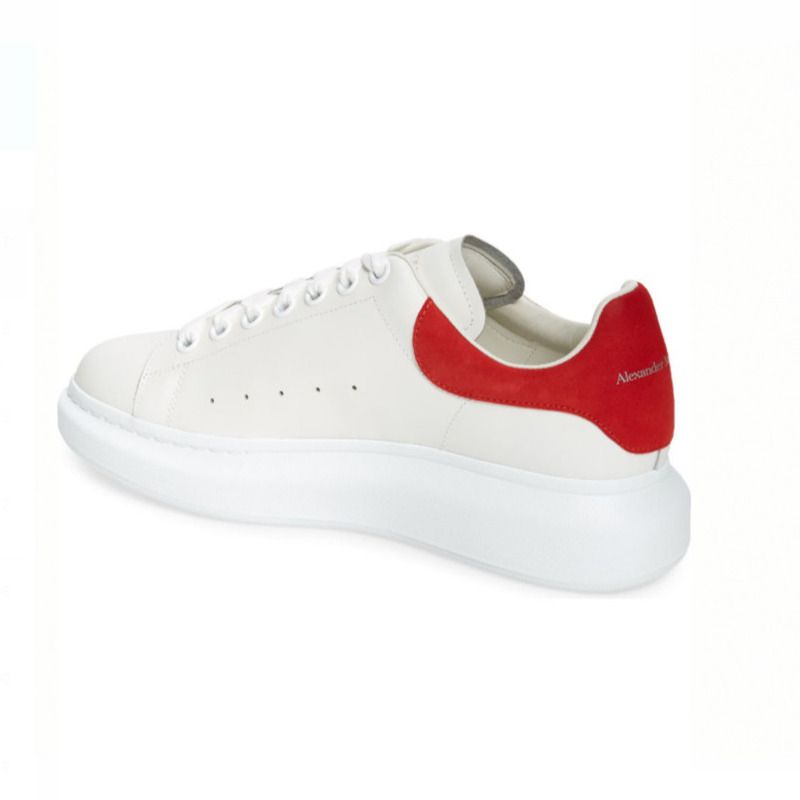 Alexander McQueen Leather Exaggerated-sole Sneakers (Suede Red Back )