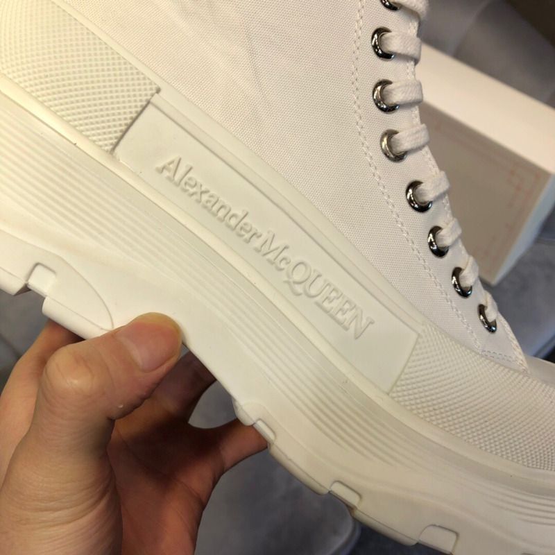 Alexander McQueen White Tread Slick Platform High Sneakers