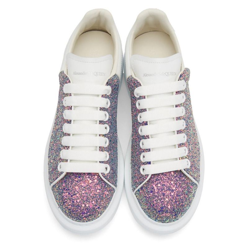 Alexander McQueen Sneakers in Glitter and white