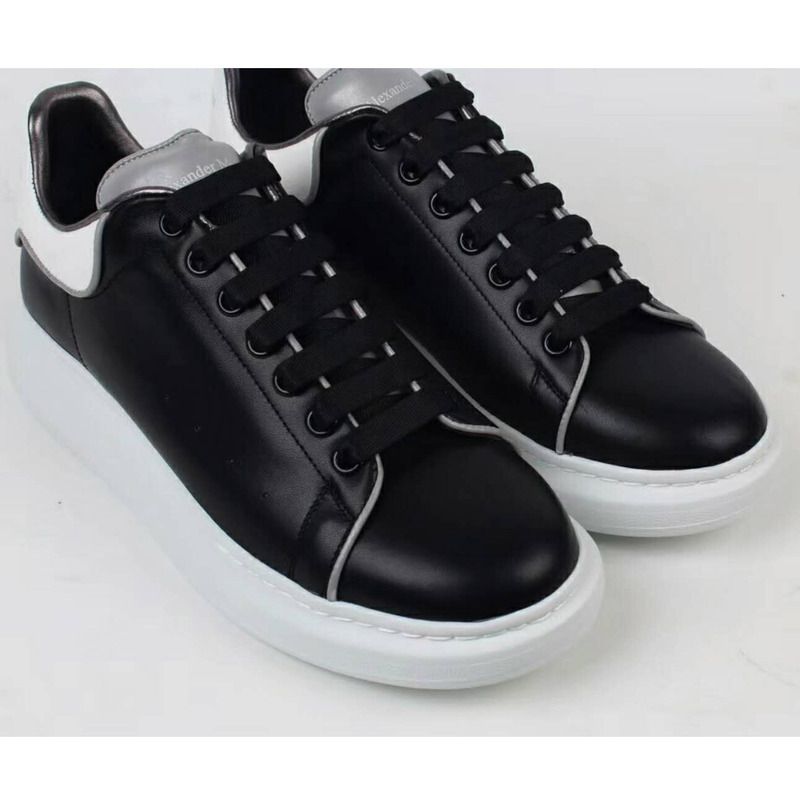 Alexander McQueen Calfskin Reflective Sneaker in Black