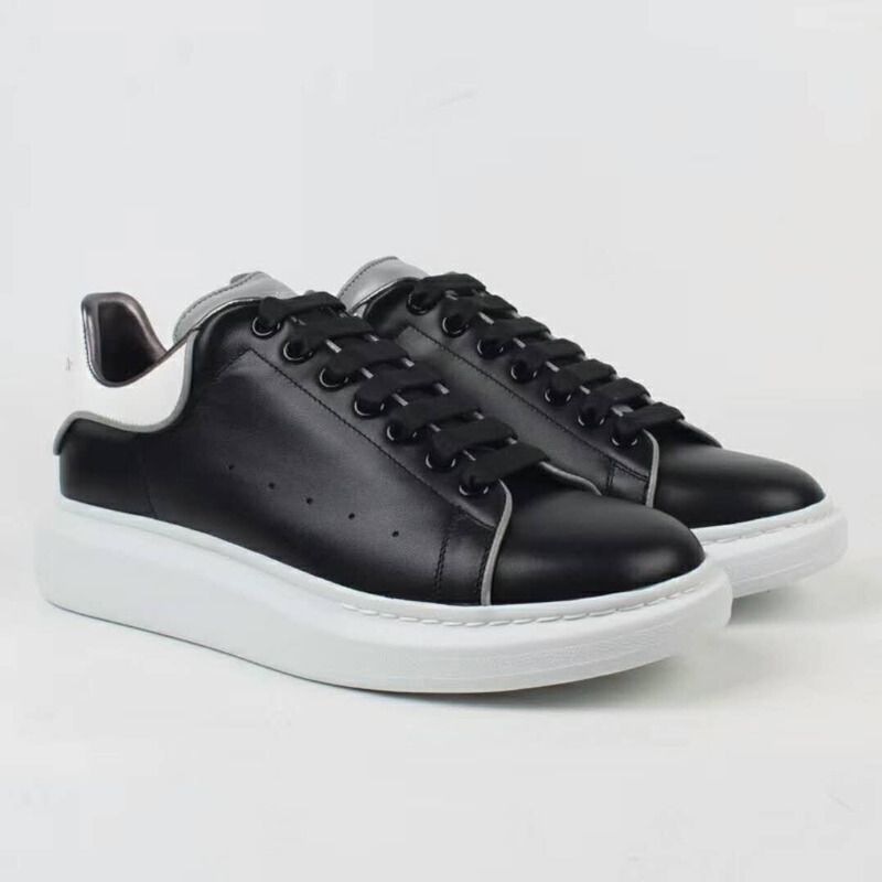 Alexander McQueen Calfskin Reflective Sneaker in Black