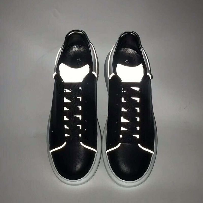 Alexander McQueen Calfskin Reflective Sneaker in Black