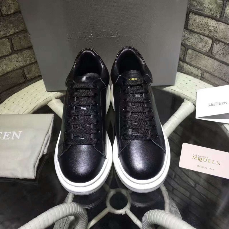 Alexander McQueen Black Leather Sneakers