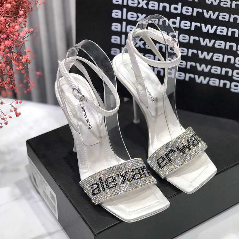 Alexander Wang Crystal Strap Logo Sandals