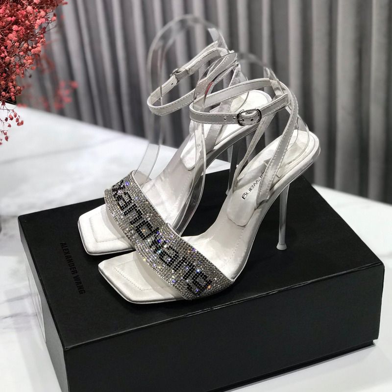 Alexander Wang Crystal Strap Logo Sandals