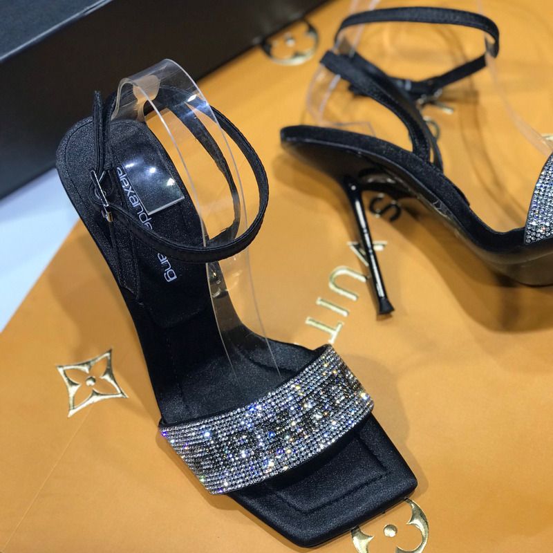 Alexander Wang Crystal Strap Logo Sandals