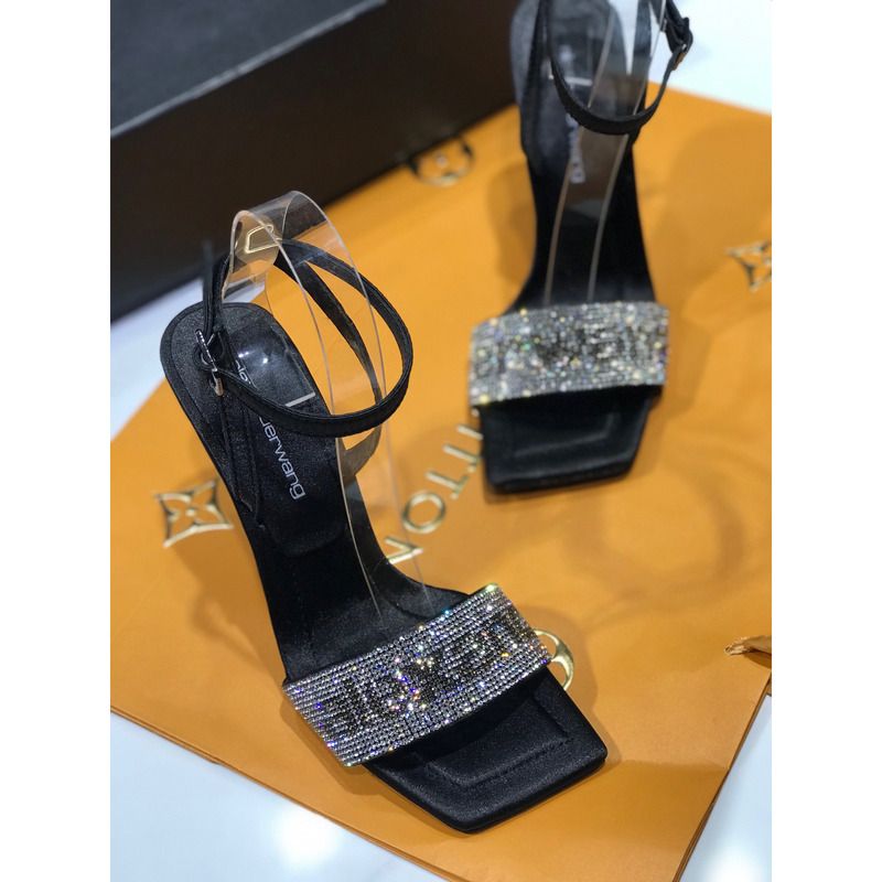 Alexander Wang Crystal Strap Logo Sandals