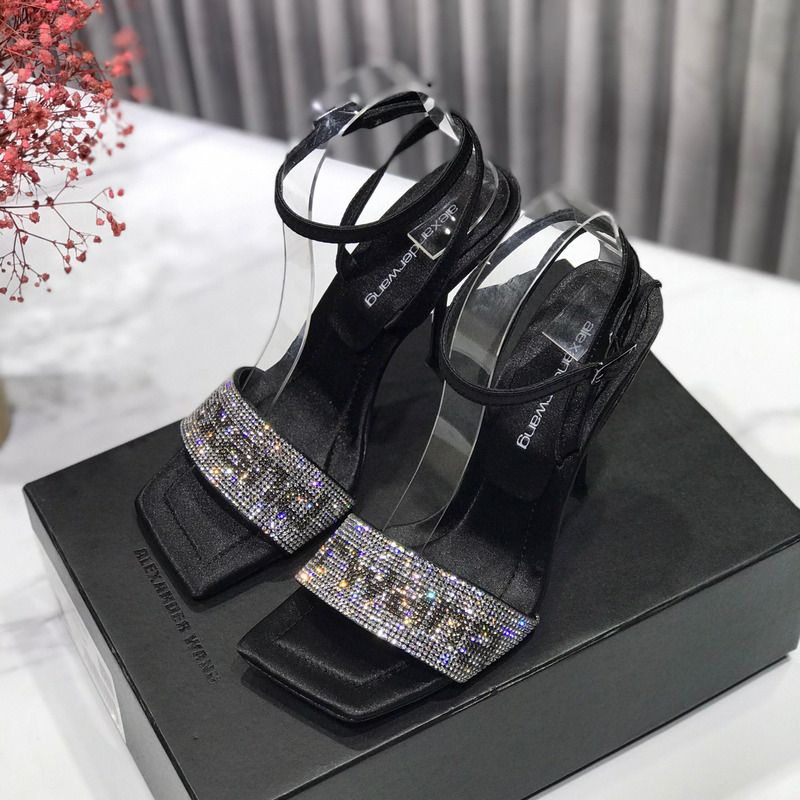 Alexander Wang Crystal Strap Logo Sandals