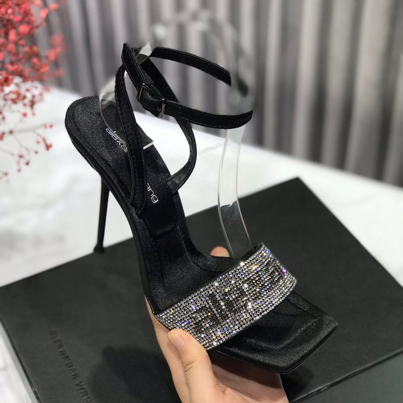 Alexander Wang Crystal Strap Logo Sandals