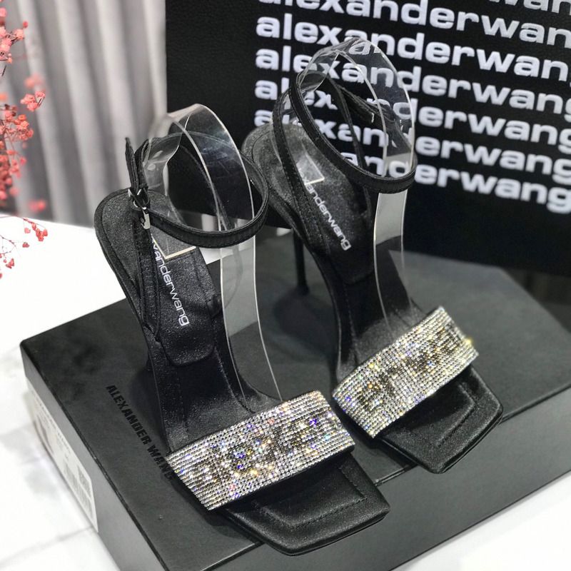 Alexander Wang Crystal Strap Logo Sandals