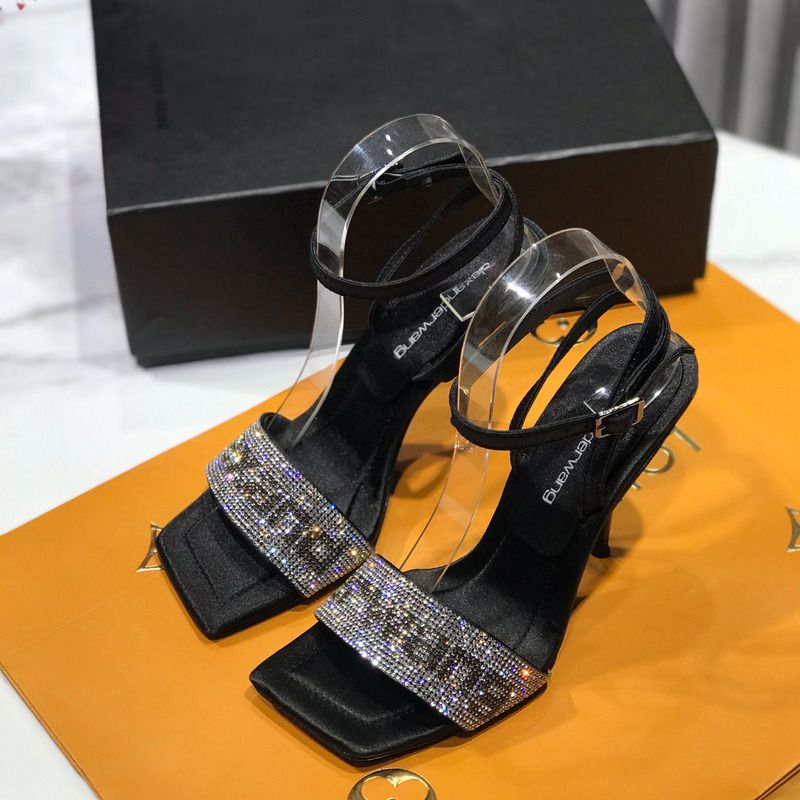 Alexander Wang Crystal Strap Logo Sandals