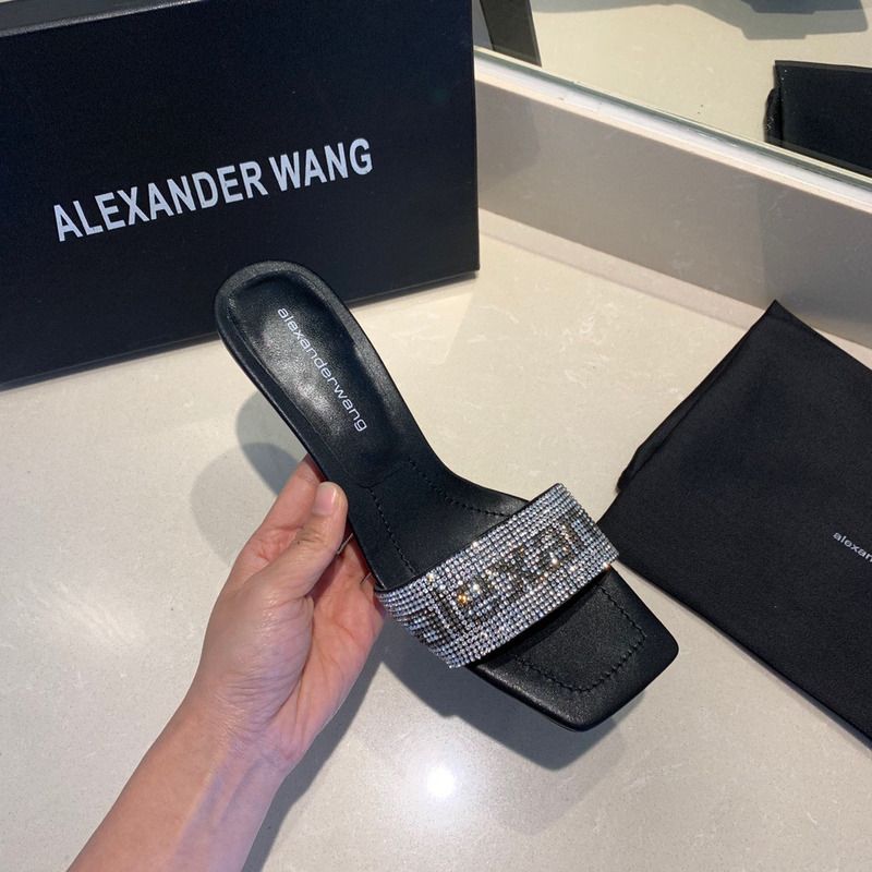 Alexander Wang Black Jessie Crystal Heeled Sandals