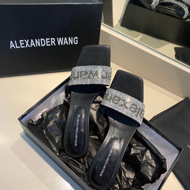 Alexander Wang Black Jessie Crystal Heeled Sandals