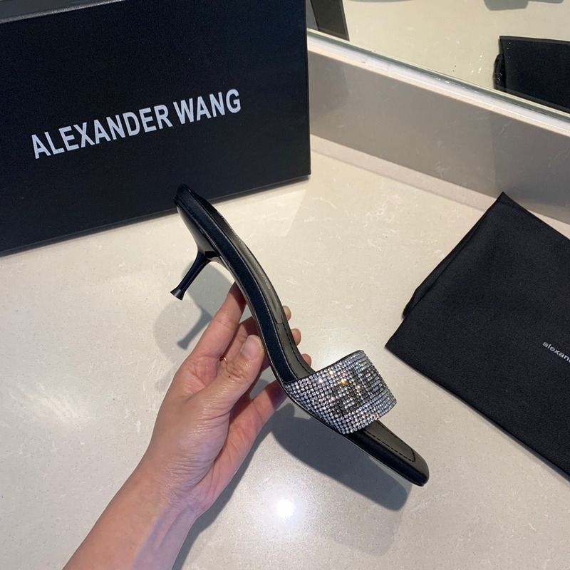 Alexander Wang Black Jessie Crystal Heeled Sandals