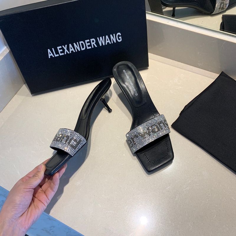 Alexander Wang Black Jessie Crystal Heeled Sandals