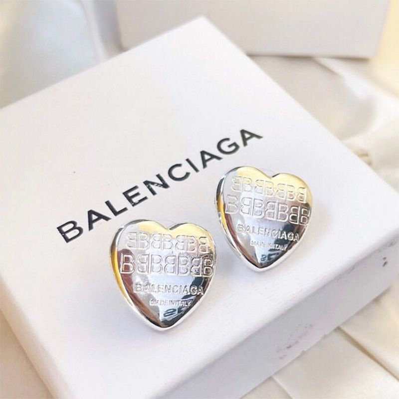 Ba*len*cia*ga  engraved heart earrings