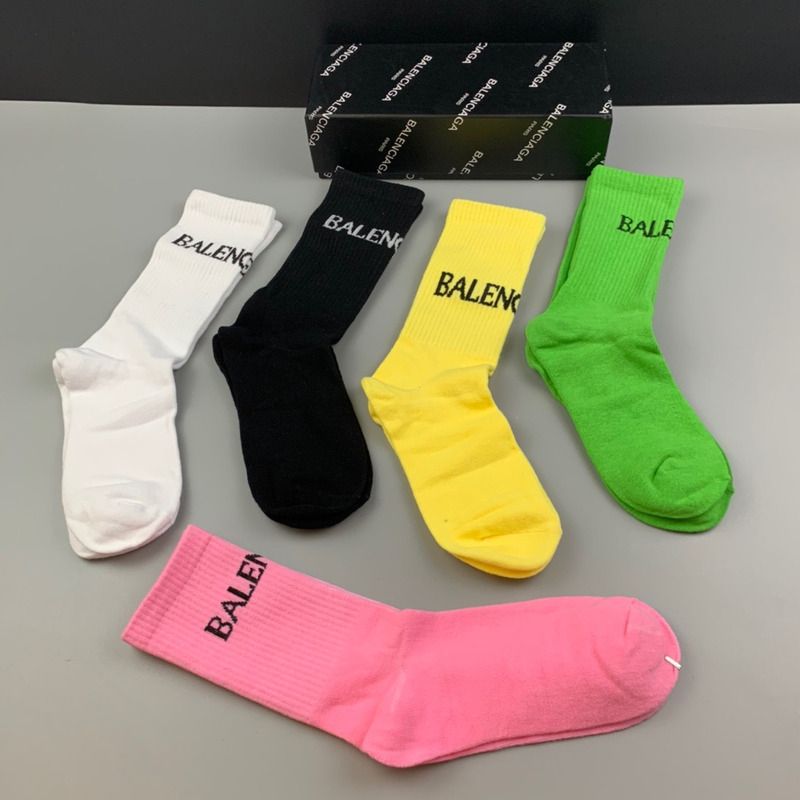 Ba*len*cia*ga logo print socks/box