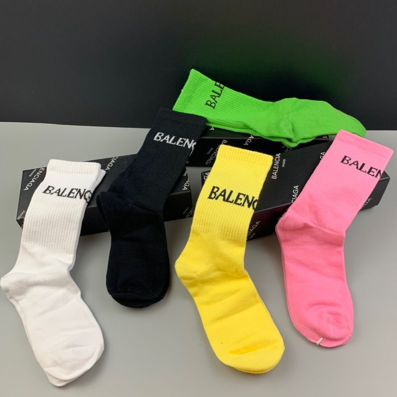 Ba*len*cia*ga logo print socks/box