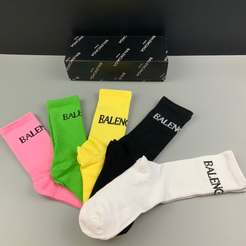 Ba*len*cia*ga logo print socks/box