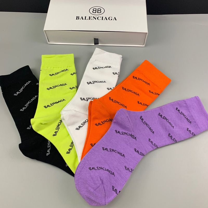 Ba*len*cia*ga logo print socks/box