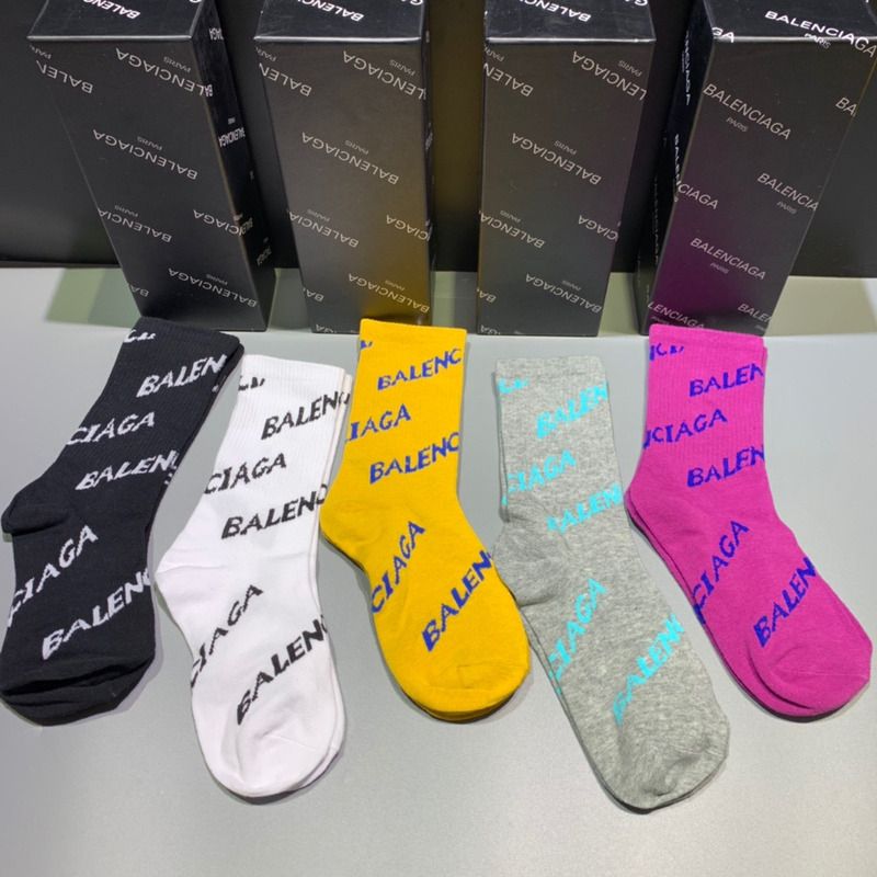 Ba*len*cia*ga logo print socks/box