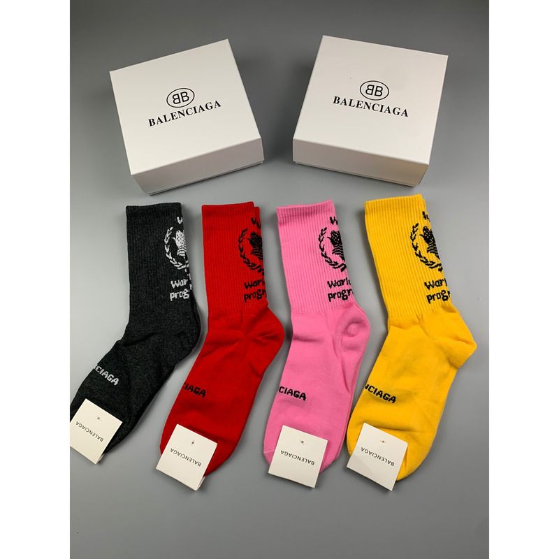 Ba*len*cia*ga logo print socks/box