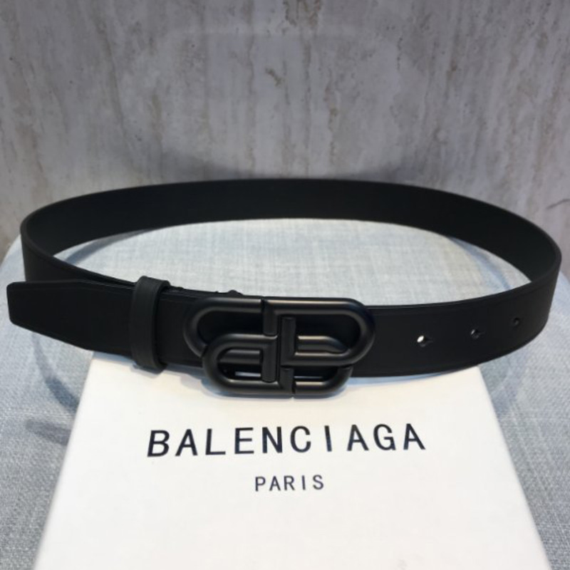 Ba*len*cia*ga black bb belt with black buckle