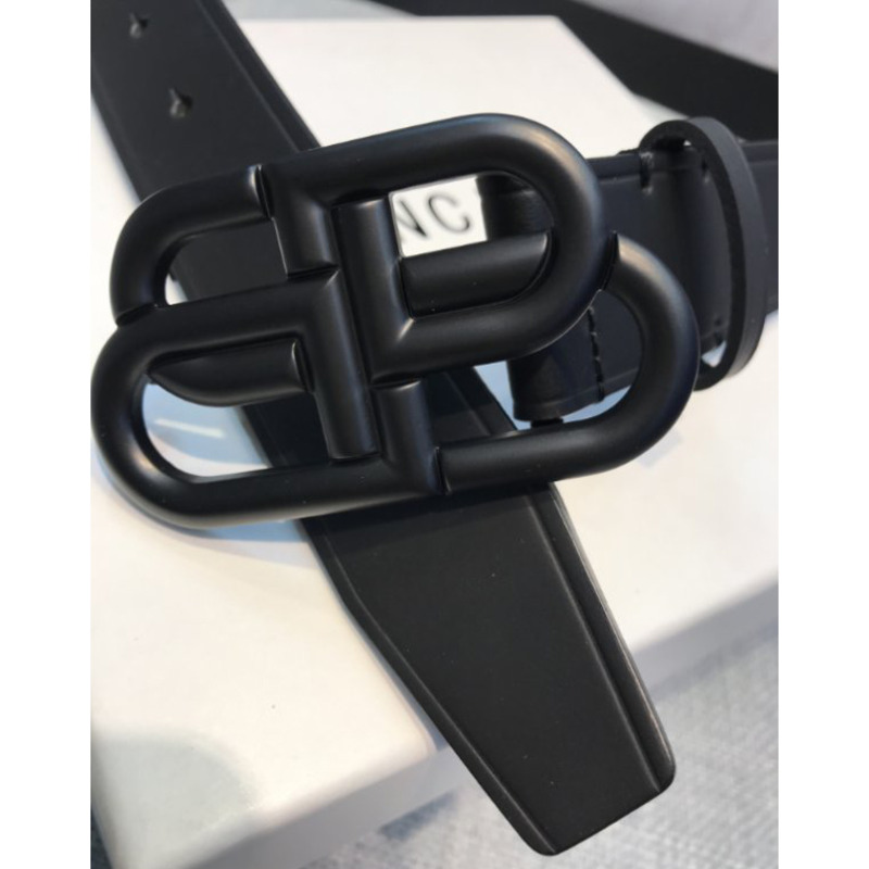 Ba*len*cia*ga black bb belt with black buckle