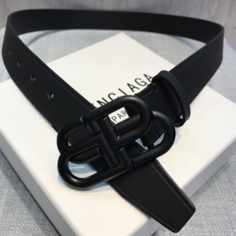 Ba*len*cia*ga black bb belt with black buckle