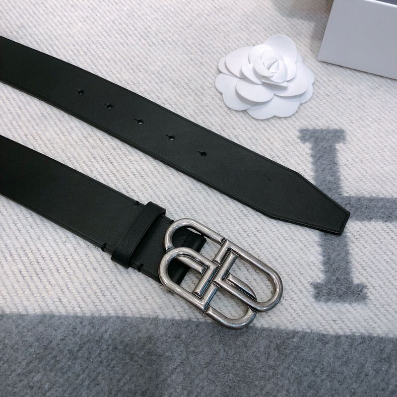 Ba*len*cia*ga black leather belt