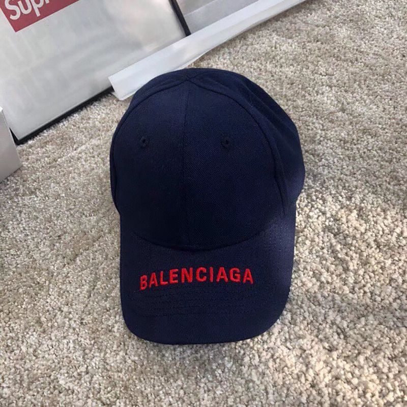 Ba*len*cia*ga logo cap blue