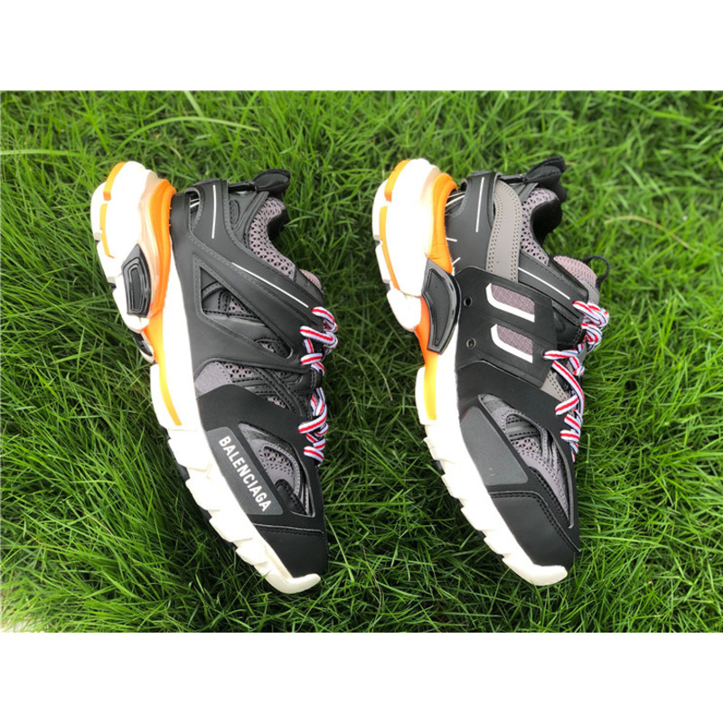 Ba*len*cia*ga 3.0 black white orange sneakers men women