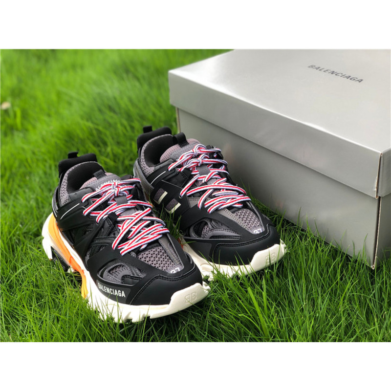 Ba*len*cia*ga 3.0 black white orange sneakers men women