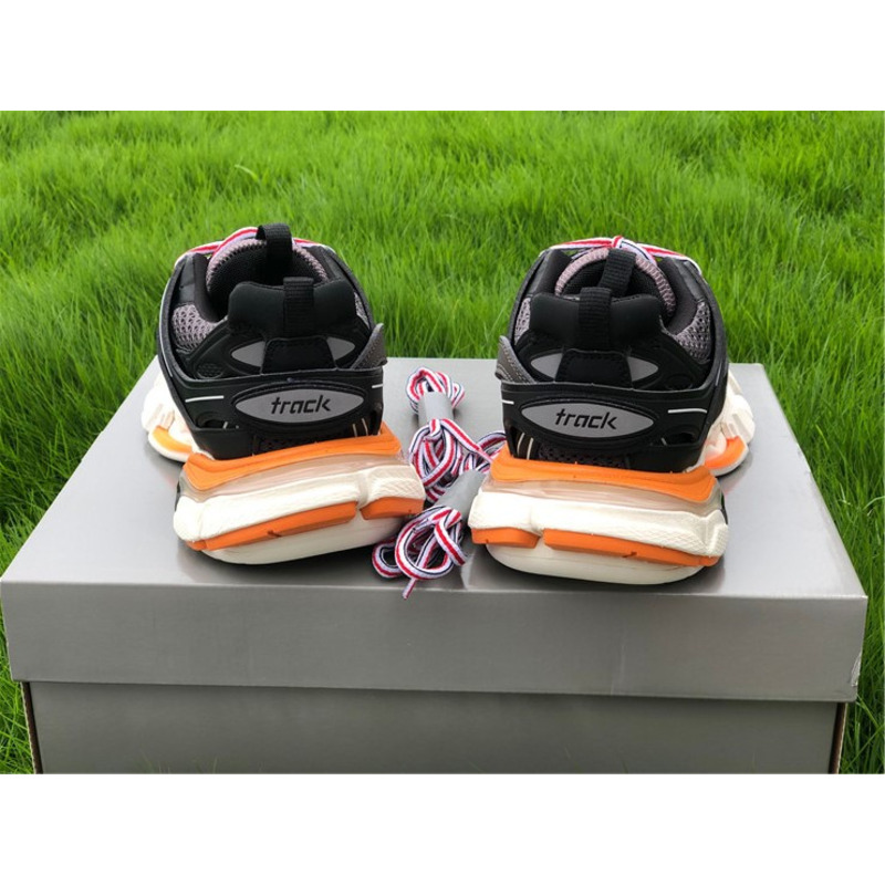 Ba*len*cia*ga 3.0 black white orange sneakers men women