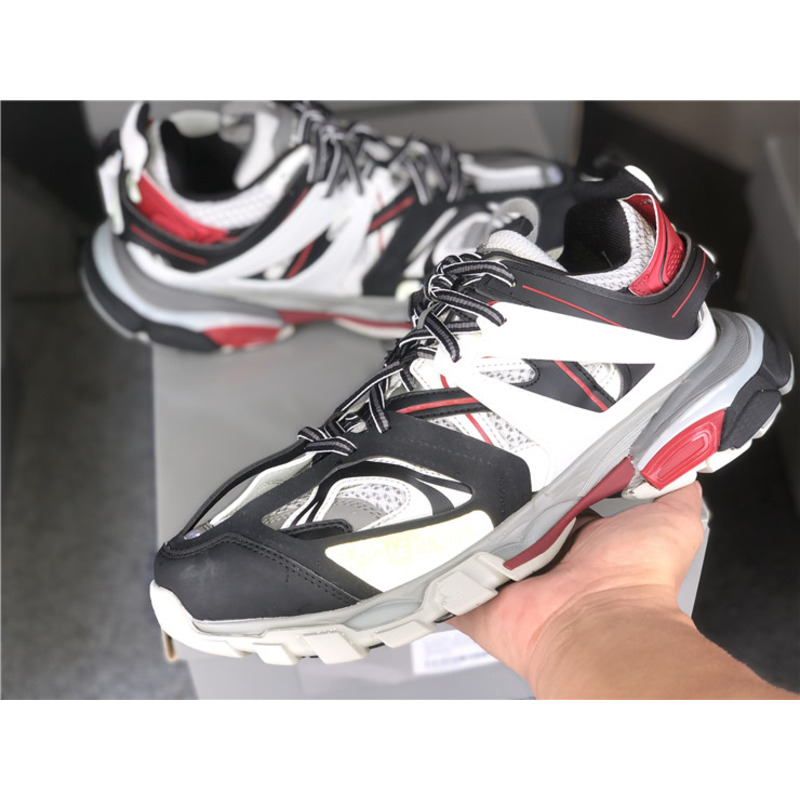 Ba*len*cia*ga 3.0 black white red sneakers men women