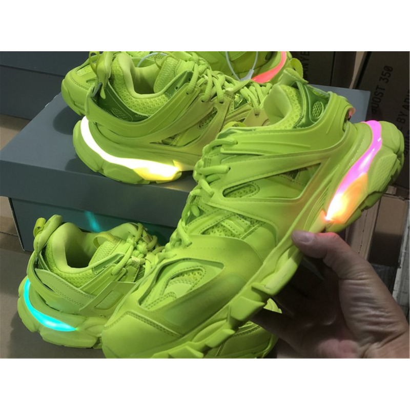 Ba*len*cia*ga 3.0 led lights fluorescent green sneakers men women