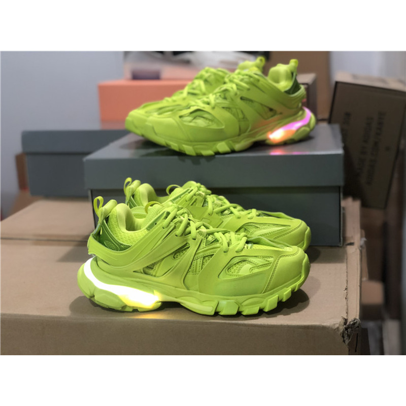 Ba*len*cia*ga 3.0 led lights fluorescent green sneakers men women