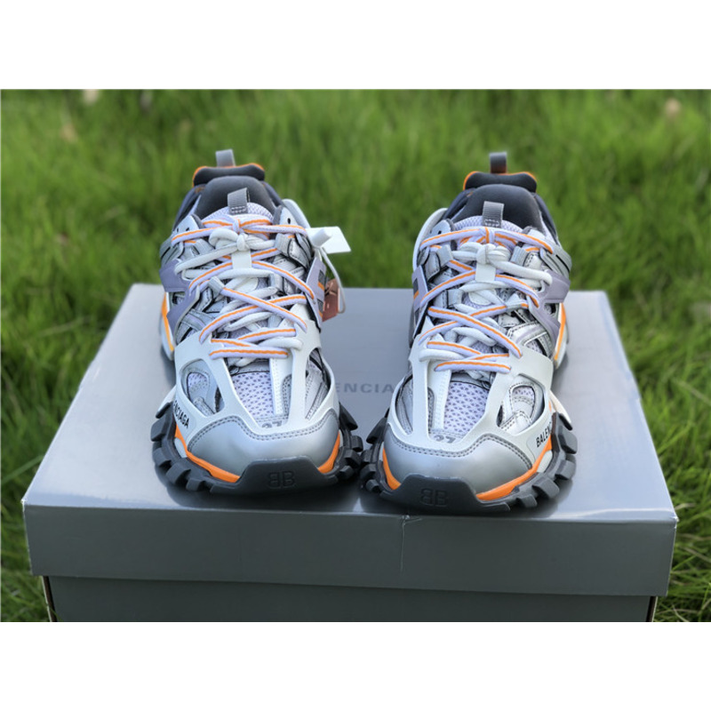 Ba*len*cia*ga 3.0 light gray orange sneakers men women