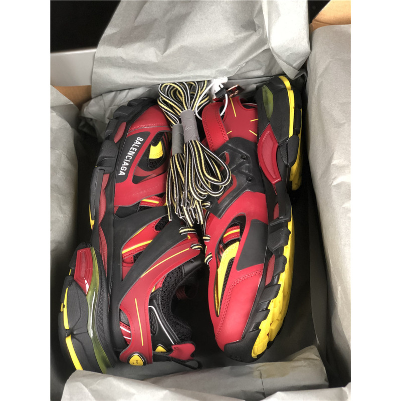 Ba*len*cia*ga 3.0 retro red black yellow sneakers men women