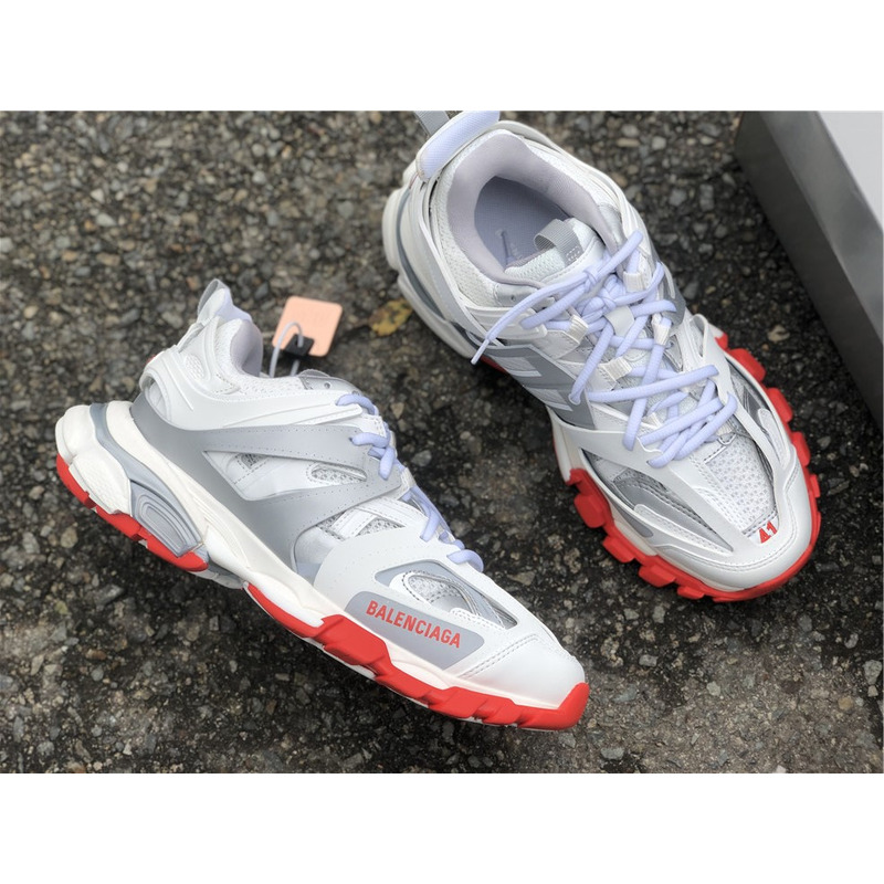 Ba*len*cia*ga 3.0 silver gray red sneakers men women